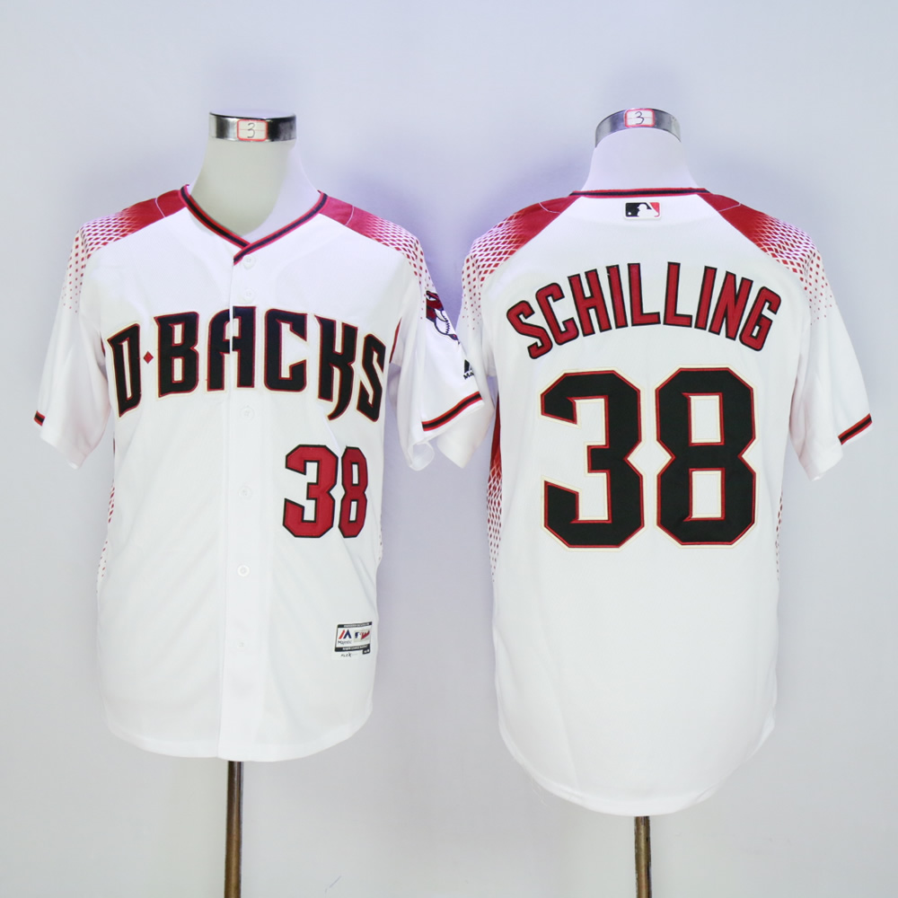 Men Arizona Diamondback #38 Schilling White MLB Jerseys->arizona diamondback->MLB Jersey